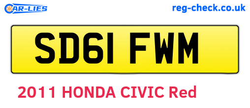 SD61FWM are the vehicle registration plates.