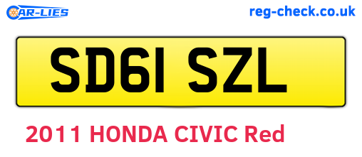 SD61SZL are the vehicle registration plates.