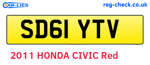 SD61YTV are the vehicle registration plates.