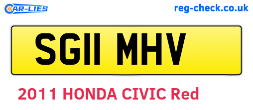 SG11MHV are the vehicle registration plates.