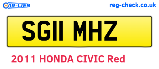 SG11MHZ are the vehicle registration plates.
