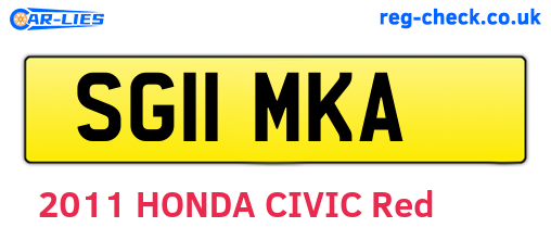SG11MKA are the vehicle registration plates.