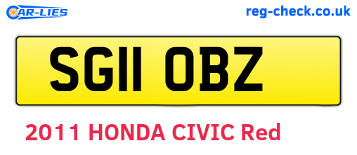 SG11OBZ are the vehicle registration plates.