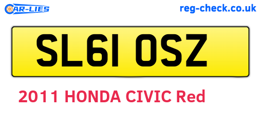 SL61OSZ are the vehicle registration plates.