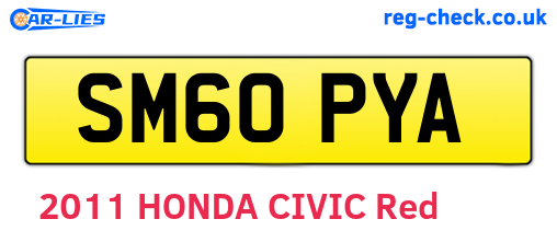 SM60PYA are the vehicle registration plates.