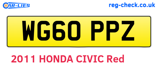 WG60PPZ are the vehicle registration plates.