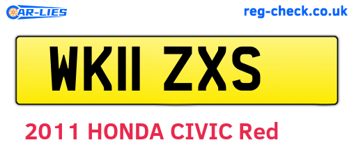 WK11ZXS are the vehicle registration plates.