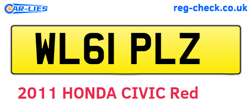 WL61PLZ are the vehicle registration plates.