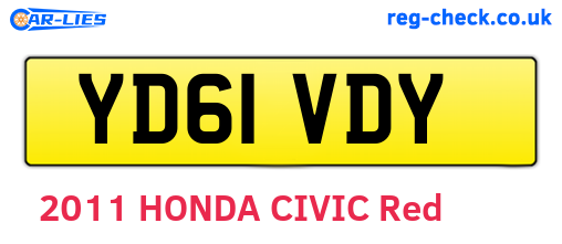 YD61VDY are the vehicle registration plates.