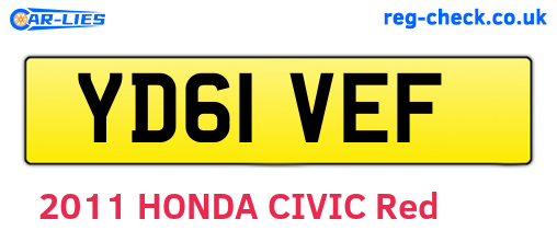 YD61VEF are the vehicle registration plates.