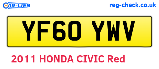 YF60YWV are the vehicle registration plates.