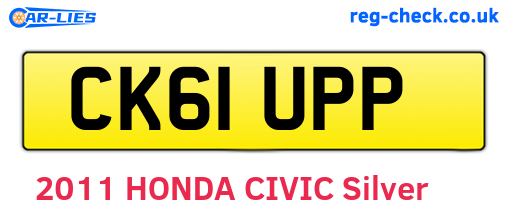 CK61UPP are the vehicle registration plates.