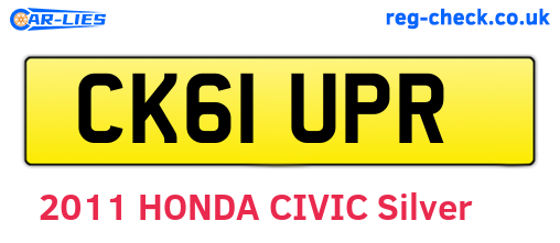 CK61UPR are the vehicle registration plates.