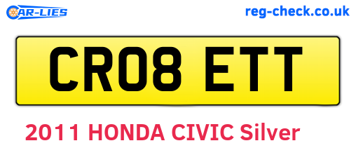CR08ETT are the vehicle registration plates.