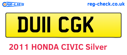 DU11CGK are the vehicle registration plates.