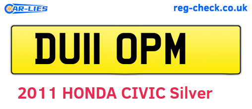 DU11OPM are the vehicle registration plates.