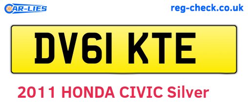 DV61KTE are the vehicle registration plates.