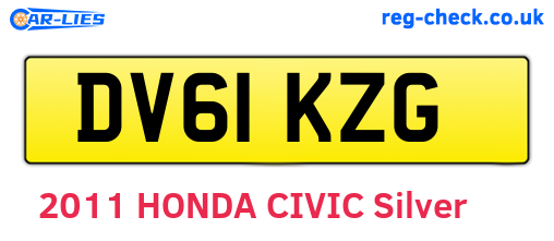 DV61KZG are the vehicle registration plates.