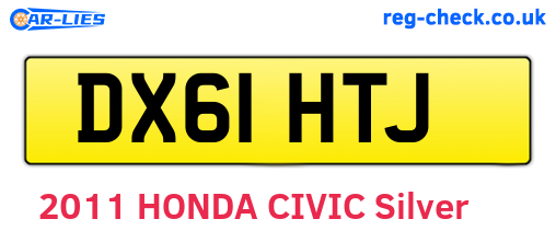 DX61HTJ are the vehicle registration plates.