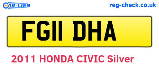 FG11DHA are the vehicle registration plates.