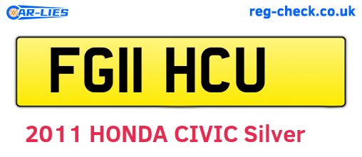FG11HCU are the vehicle registration plates.