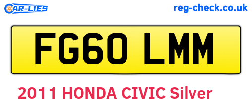 FG60LMM are the vehicle registration plates.