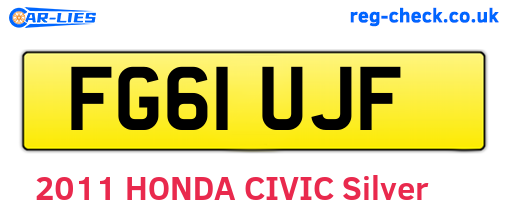 FG61UJF are the vehicle registration plates.