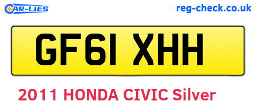 GF61XHH are the vehicle registration plates.