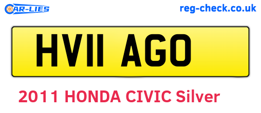 HV11AGO are the vehicle registration plates.