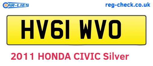 HV61WVO are the vehicle registration plates.
