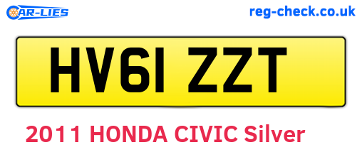 HV61ZZT are the vehicle registration plates.