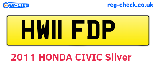 HW11FDP are the vehicle registration plates.