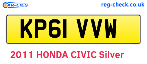 KP61VVW are the vehicle registration plates.