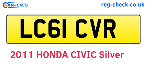 LC61CVR are the vehicle registration plates.