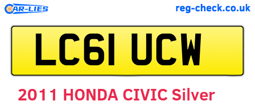 LC61UCW are the vehicle registration plates.
