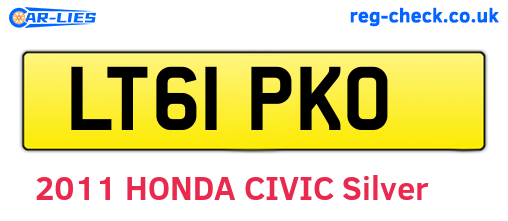 LT61PKO are the vehicle registration plates.
