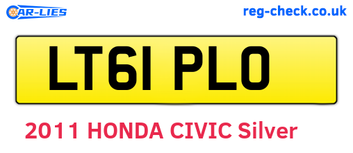 LT61PLO are the vehicle registration plates.