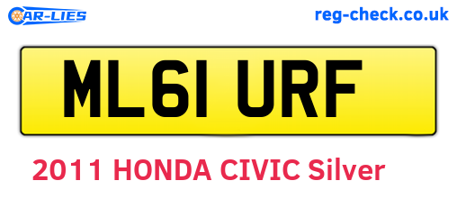 ML61URF are the vehicle registration plates.