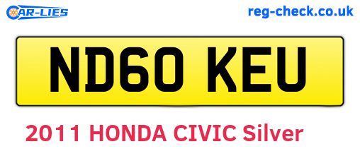 ND60KEU are the vehicle registration plates.