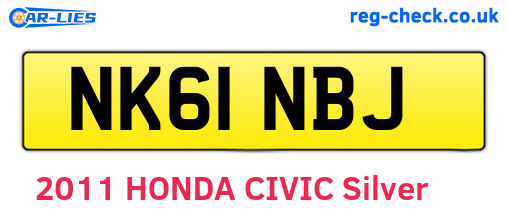 NK61NBJ are the vehicle registration plates.