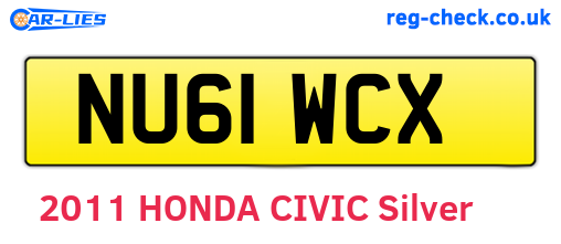 NU61WCX are the vehicle registration plates.