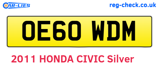 OE60WDM are the vehicle registration plates.