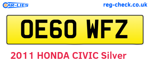 OE60WFZ are the vehicle registration plates.