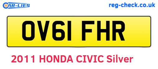 OV61FHR are the vehicle registration plates.
