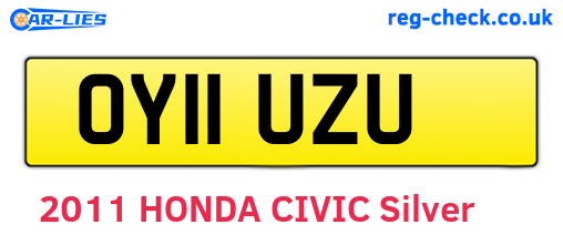 OY11UZU are the vehicle registration plates.