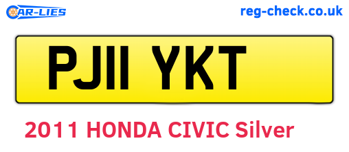 PJ11YKT are the vehicle registration plates.