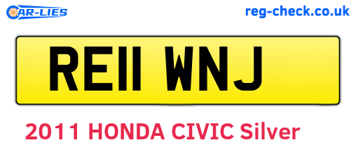 RE11WNJ are the vehicle registration plates.