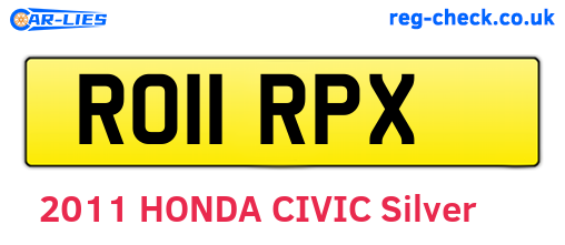 RO11RPX are the vehicle registration plates.