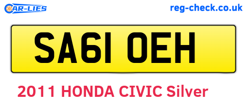 SA61OEH are the vehicle registration plates.