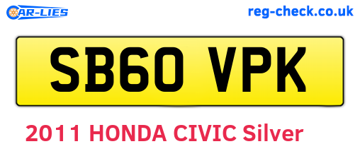 SB60VPK are the vehicle registration plates.
